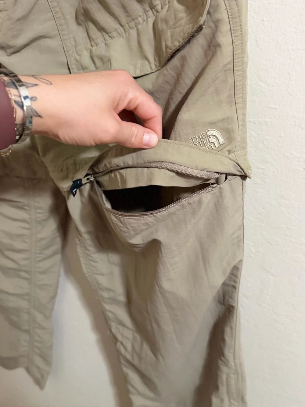 The North Face Convertible Hiking Pants Men's L Tan/Beige Cargo Trail outdoor